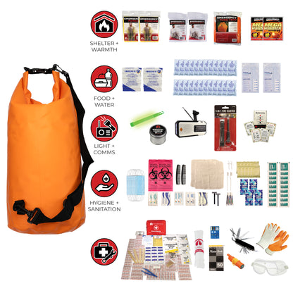 2 Person Comfort Survival Kit with First Aid Supplies