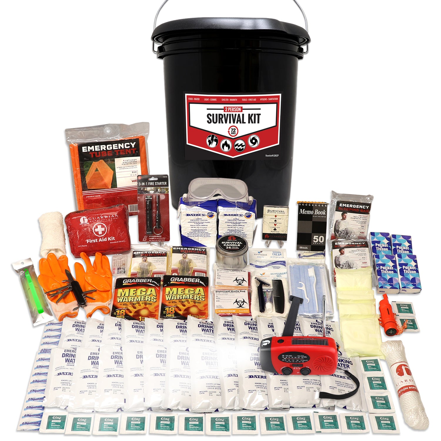 2 Person Comfort Survival Kit with First Aid Supplies
