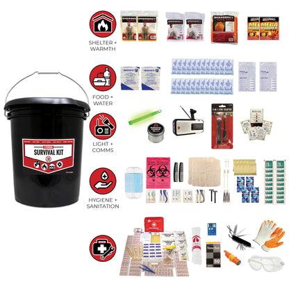 2 Person Comfort Survival Kit with First Aid Supplies