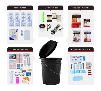 1 Person Comfort Survival Kit with First Aid Supplies