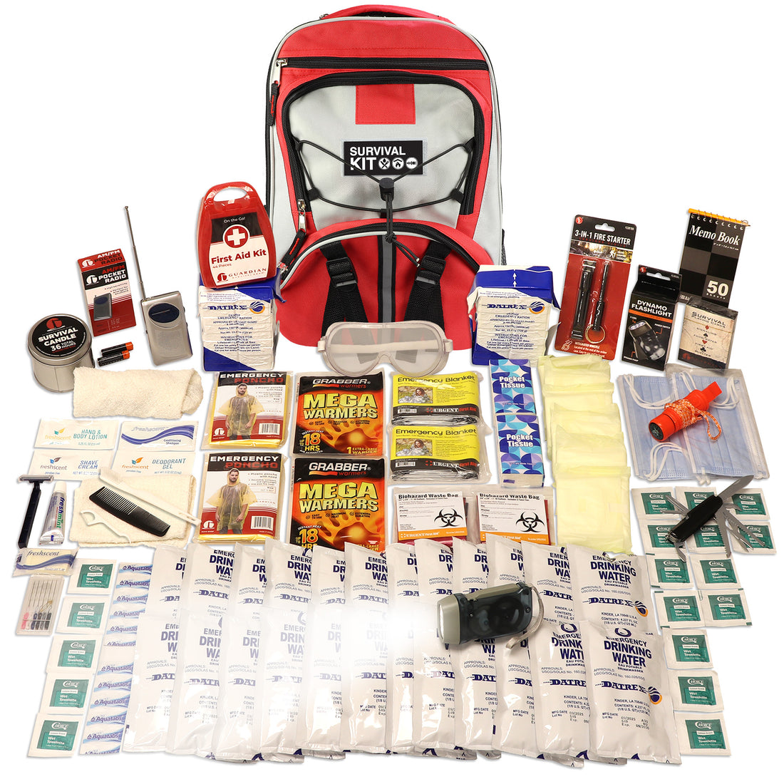 2 Person Essential Survival Kit with First Aid Supplies