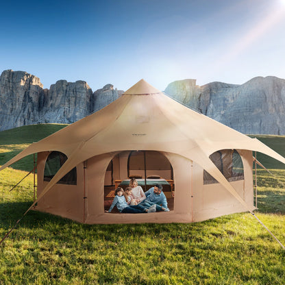 4 Season Canvas Bell Tent for 8 Person Camping with Stove Jack