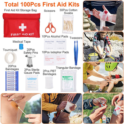 125 Piece Outdoor Survival Gear and Multi Tool Kit for Camping and Emergency Use