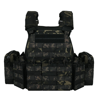 Camouflage Outdoor Utility Vest with Multiple Pockets Breathable 1000D Polyester for Hiking and Camping