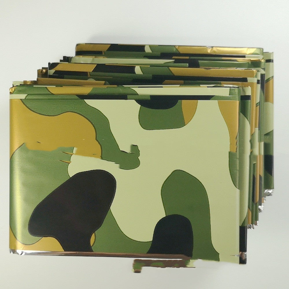 Camouflage Emergency Thermal Blanket 12 Micron PET for Outdoor and Survival Use