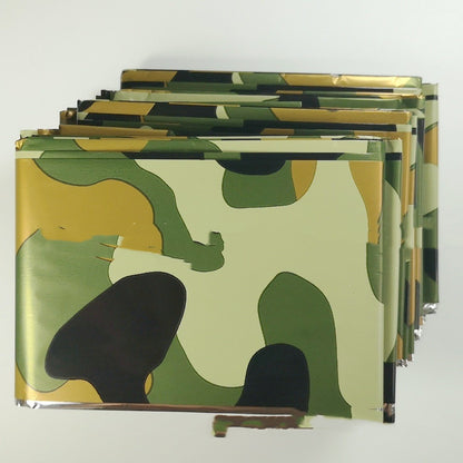 Camouflage Emergency Thermal Blanket 12 Micron PET for Outdoor and Survival Use