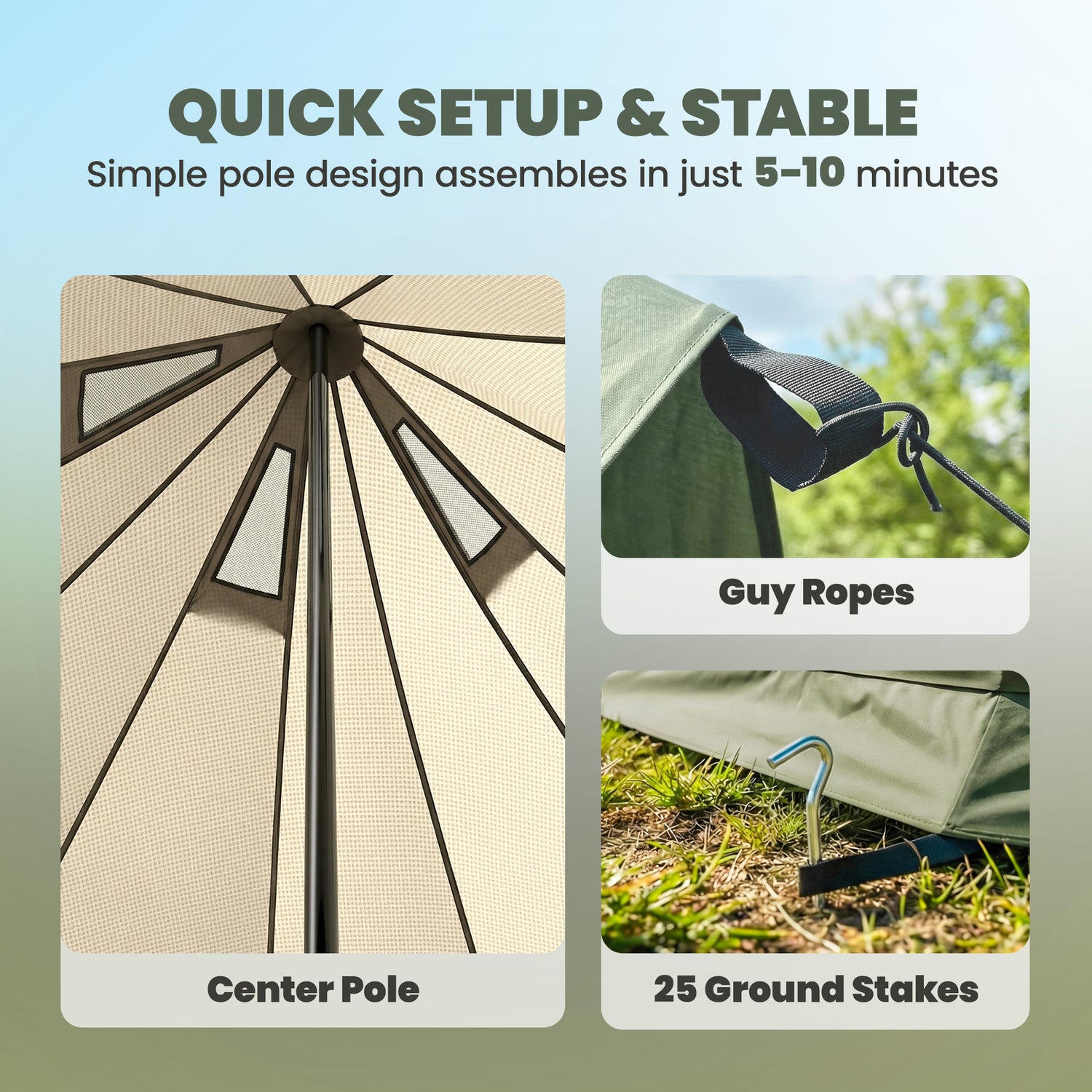 4–6 Person Teepee Camping Tent with Stove Jack and Waterproof Design