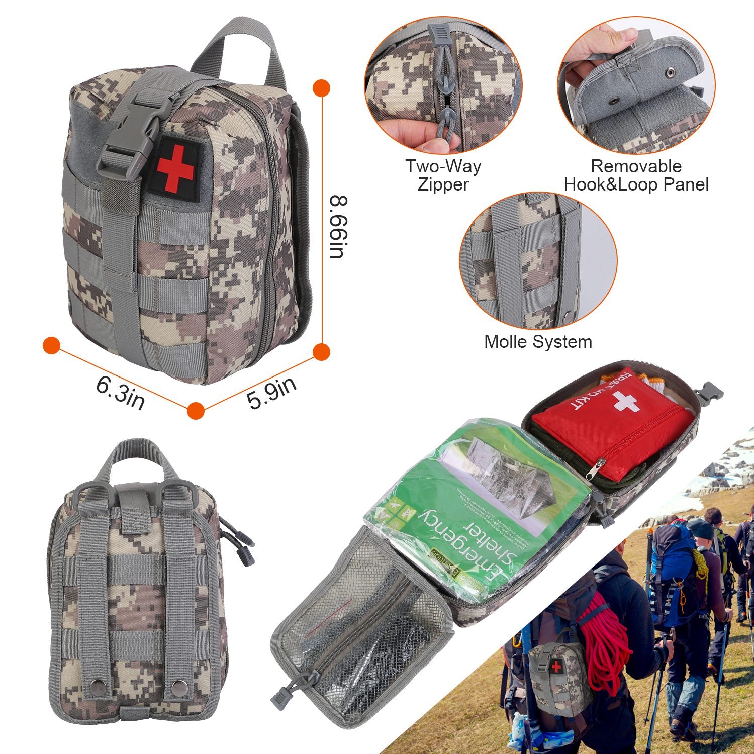 125 Piece Outdoor Survival Gear and Multi Tool Kit for Camping and Emergency Use