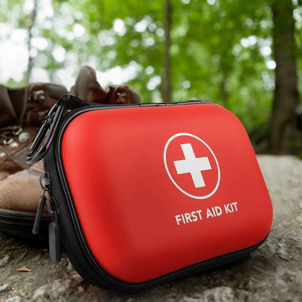 90 Piece Travel First Aid Kit with Portable Case for Camping and Hiking