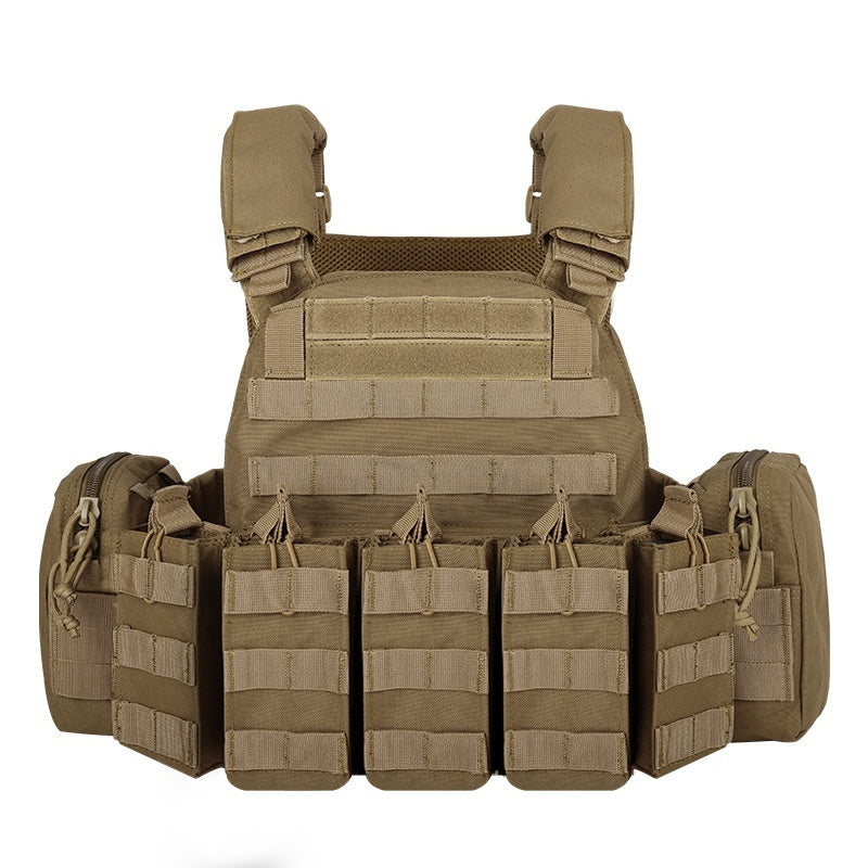 Camouflage Outdoor Utility Vest with Multiple Pockets Breathable 1000D Polyester for Hiking and Camping