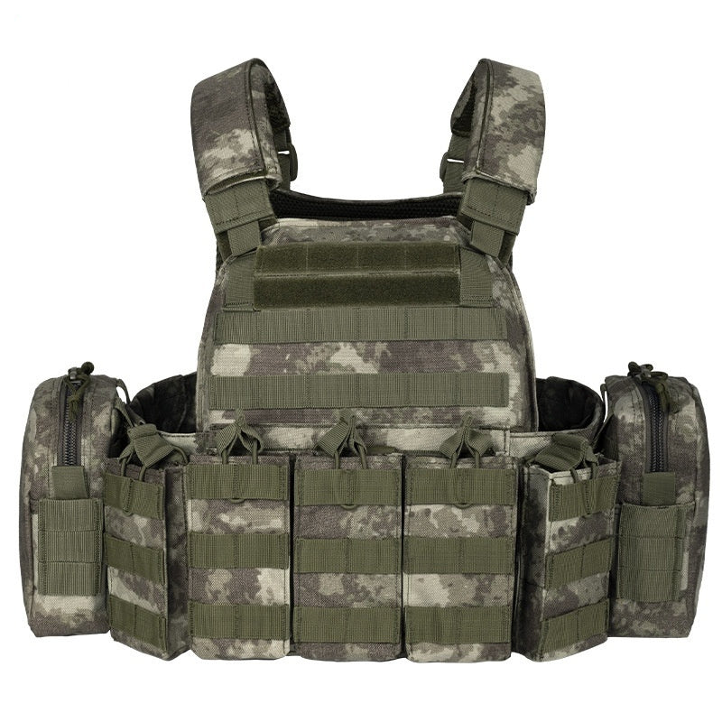Camouflage Outdoor Utility Vest with Multiple Pockets Breathable 1000D Polyester for Hiking and Camping