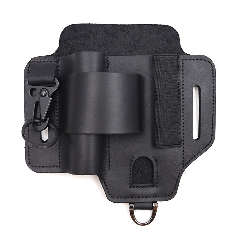 Outdoor Tool Storage Waist Bag with Leather Sheath for Camping and Hiking