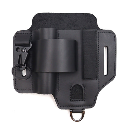 Outdoor Tool Storage Waist Bag with Leather Sheath for Camping and Hiking