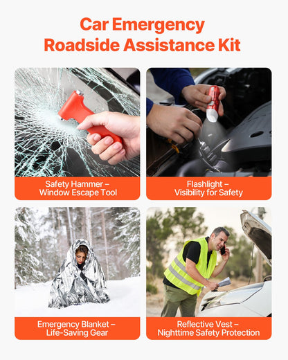 32 Piece Car Roadside Emergency Kit with Auto Safety Tools