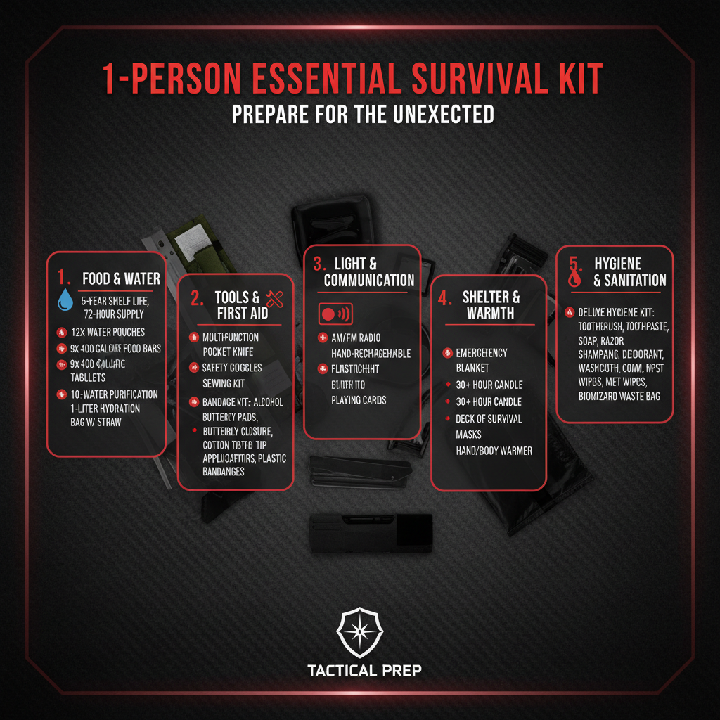 Essential Survival Kit Contents Infographic