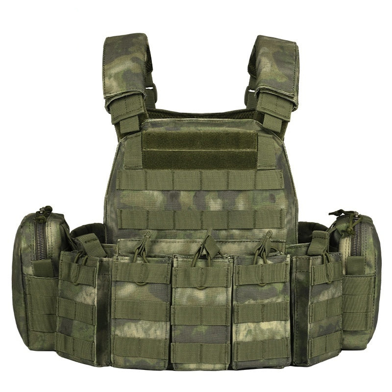 Camouflage Outdoor Utility Vest with Multiple Pockets Breathable 1000D Polyester for Hiking and Camping